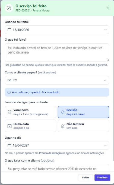 Janela Foi feito com o lembrete